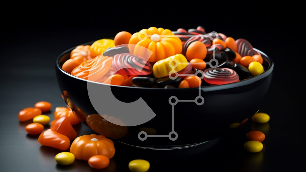 Σετ των 2 Intra Συλλεκτικό Ξύλινο Παζλ Plywood  4mm - Πολύχρωμο μπολ ζαχαρωτών με Gummy Bears και Gummy Worms Σε Ξύλινο Κουτί - Διαστάσεις: 10x10 cm – 25 κομμάτια