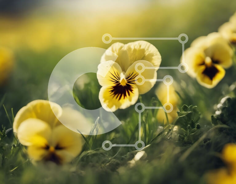 Intra Συλλεκτικό Ξύλινο Παζλ Plywood  4mm - Ομάδα κίτρινων λουλουδιών σε ένα χορταριασμένο χωράφι Σε Ξύλινο Κουτί - Διαστάσεις: 10x10 cm – 25 κομμάτια