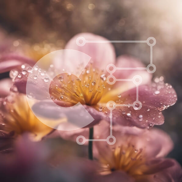 Intra Συλλεκτικό Ξύλινο Παζλ Plywood  4mm - Κοντινό πλάνο του ροζ λουλουδιού με σταγονίδια νερού Σε Ξύλινο Κουτί - Διαστάσεις: 10x10 cm – 25 κομμάτια