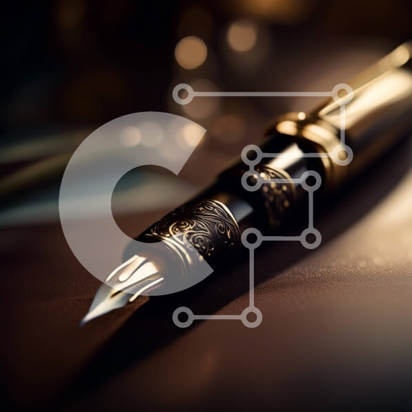 Intra Συλλεκτικό Ξύλινο Παζλ Plywood  4mm - Όμορφη εικόνα ενός μαύρου και χρυσού στυλό Σε Ξύλινο Κουτί - Διαστάσεις: 10x10 cm – 25 κομμάτια