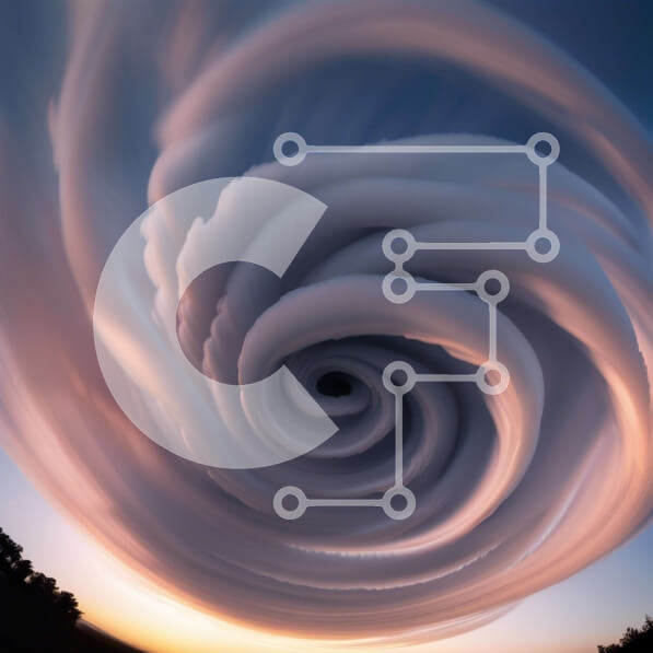 Intra Συλλεκτικό Ξύλινο Παζλ Plywood  4mm - Σαγηνευτική εικόνα των στροβιλιζόμενων σύννεφων στο ηλιοβασίλεμα Σε Ξύλινο Κουτί - Διαστάσεις: 10x10 cm – 25 κομμάτια