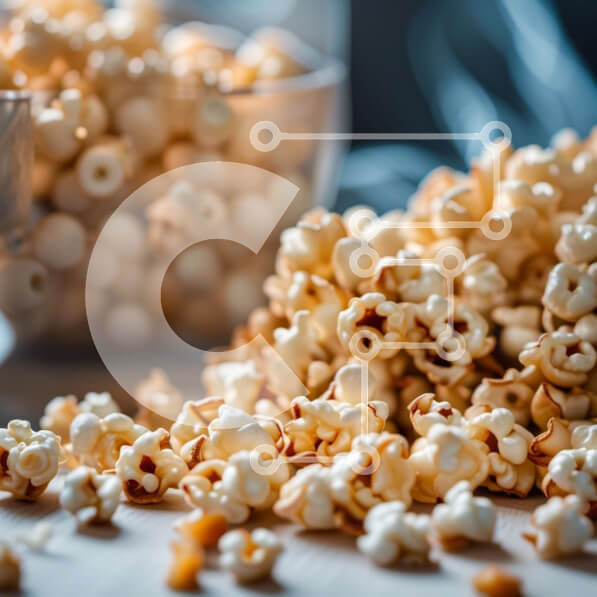 Σετ των 2 Intra Συλλεκτικό Ξύλινο Παζλ Plywood  4mm - Νόστιμο μπολ ποπ κορν με εκπληκτικό αστικό τοπίο Σε Ξύλινο Κουτί - Διαστάσεις: 10x10 cm – 25 κομμάτια