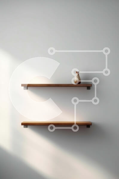 Intra Συλλεκτικό Ξύλινο Παζλ Plywood  4mm - Μινιμαλιστικός εσωτερικός σχεδιασμός: Ξύλινα ράφια και βάζο Σε Ξύλινο Κουτί - Διαστάσεις Puzzle: 10x10 cm – 25 κομμάτια