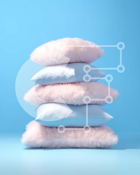 Intra Συλλεκτικό Ξύλινο Παζλ Plywood  4mm - Όμορφη εικόνα με πολύχρωμα μαξιλάρια σε μπλε φόντο Σε Ξύλινο Κουτί - Διαστάσεις Puzzle: 10x10 cm – 25 κομμάτια