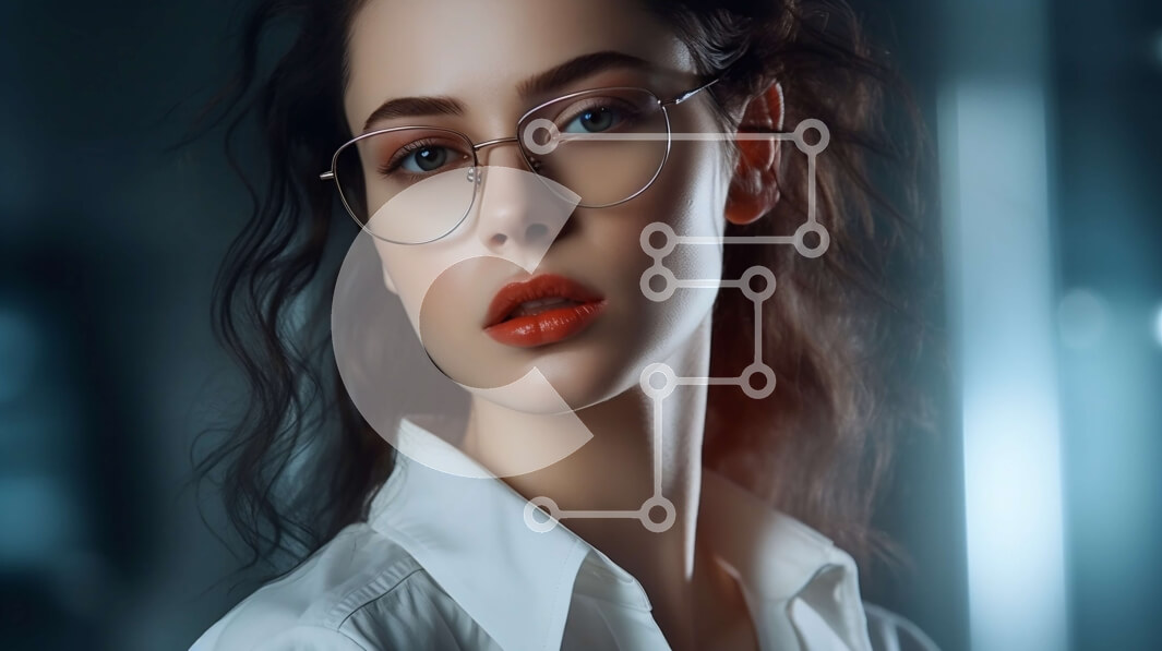 Intra Συλλεκτικό Ξύλινο Παζλ Plywood  4mm - Πορτρέτο μιας γυναίκας με γυαλιά και κομψό χτένισμα Σε Ξύλινο Κουτί - Διαστάσεις Puzzle: 10x10 cm – 25 κομμάτια