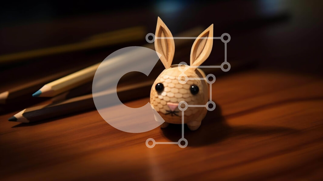 Intra Συλλεκτικό Ξύλινο Παζλ Plywood  4mm - Ξύλινο παιχνίδι λαγουδάκι σε μολύβια Σε Ξύλινο Κουτί - Διαστάσεις: 10x10 cm – 25 κομμάτια