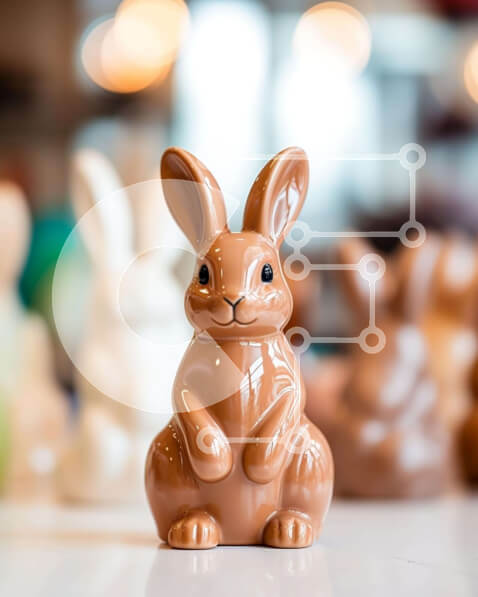 Intra Συλλεκτικό Ξύλινο Παζλ Plywood  4mm - Πασχαλινά ειδώλια λαγουδάκι και γλυκά σοκολάτας Σε Ξύλινο Κουτί - Διαστάσεις: 10x10 cm – 25 κομμάτια