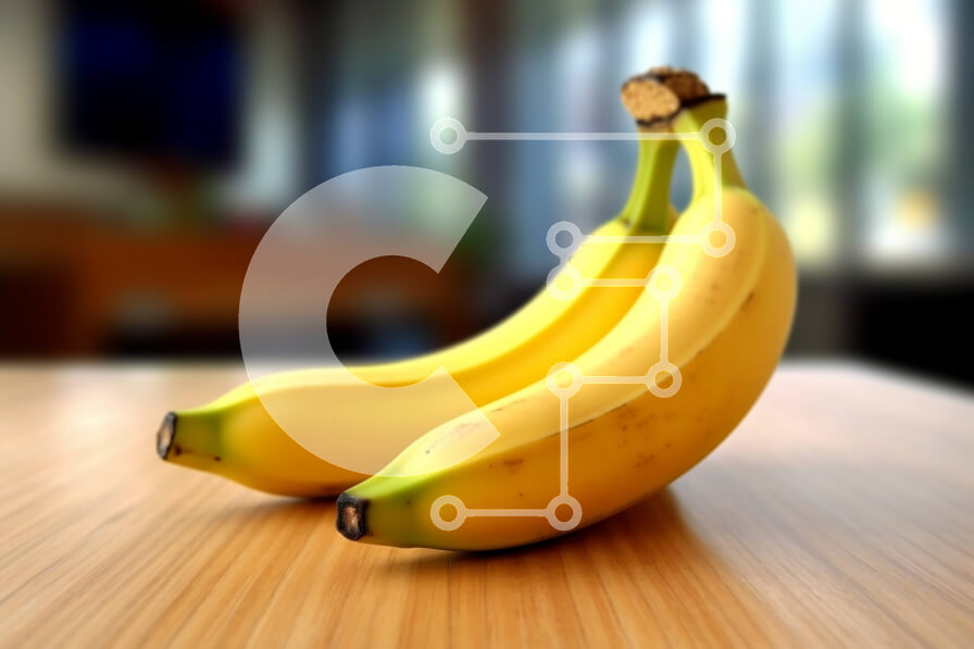 Σετ των 2 Intra Συλλεκτικό Ξύλινο Παζλ Plywood  4mm - Φρέσκες μπανάνες με όμορφη θέα στον ορίζοντα της πόλης Σε Ξύλινο Κουτί - Διαστάσεις: 10x10 cm – 25 κομμάτια