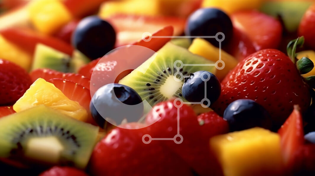 Σετ των 2 Intra Συλλεκτικό Ξύλινο Παζλ Plywood  4mm - Νόστιμο μπολ ανάμεικτων φρούτων με φρέσκες φράουλες, ακτινίδια και βατόμουρα Σε Ξύλινο Κουτί - Διαστάσεις: 10x10 cm – 25 κομμάτια