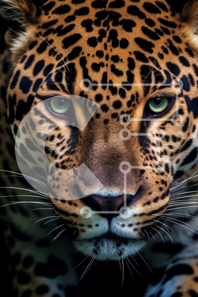 Σετ των 2 Intra Συλλεκτικό Ξύλινο Παζλ Plywood  4mm - Εκπληκτική εικόνα του προσώπου ενός Jaguar από κοντά Σε Ξύλινο Κουτί - Διαστάσεις: 10x10 cm – 25 κομμάτια