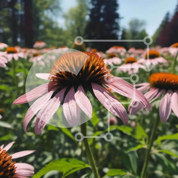 Intra Συλλεκτικό Ξύλινο Παζλ Plywood  4mm - Πεδίο με ροζ λουλούδια με δέντρα και θάμνους Σε Ξύλινο Κουτί - Διαστάσεις: 10x10 cm – 25 κομμάτια