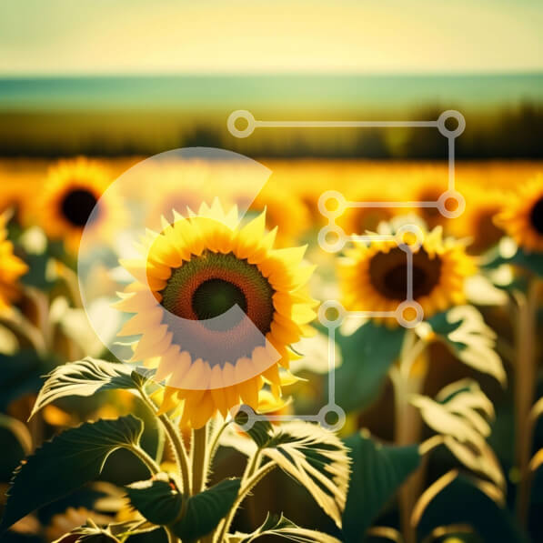 Intra Συλλεκτικό Ξύλινο Παζλ Plywood  4mm - Όμορφη σκηνή ηλιοβασιλέματος με ηλιοτρόπια Σε Ξύλινο Κουτί - Διαστάσεις: 10x10 cm – 25 κομμάτια