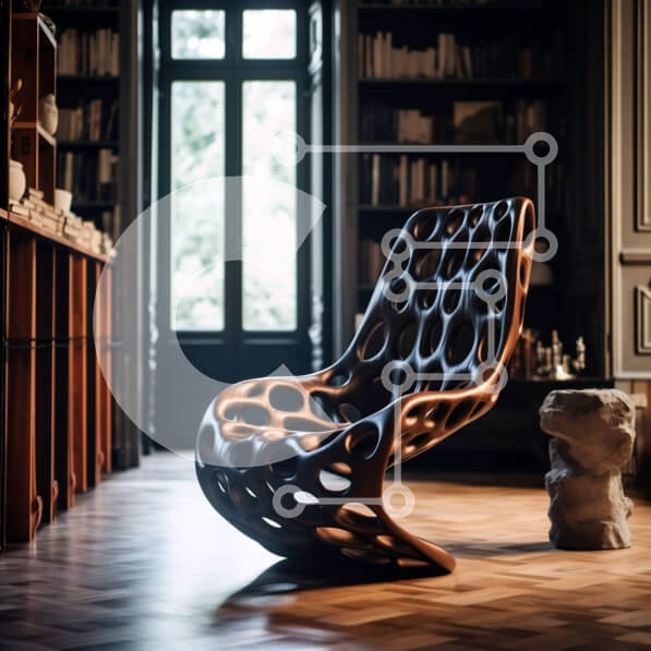 Intra Συλλεκτικό Ξύλινο Παζλ Plywood  4mm - Μοντέρνα Ξύλινη Καρέκλα σε Μοναδικό Σχέδιο σε Ευρύχωρο Δωμάτιο Σε Ξύλινο Κουτί - Διαστάσεις Puzzle: 10x10 cm – 25 κομμάτια