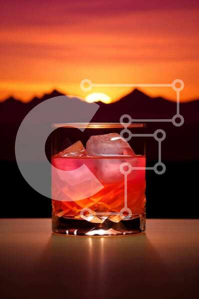 Σετ των 2 Intra Συλλεκτικό Ξύλινο Παζλ Plywood  4mm - Ηλιοβασίλεμα με θέα στο βουνό Σε Ξύλινο Κουτί - Διαστάσεις: 10x10 cm – 25 κομμάτια