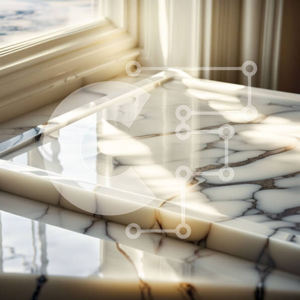 Intra Συλλεκτικό Ξύλινο Παζλ Plywood  4mm - Όμορφο κοντινό πλάνο από περίπλοκο μαρμάρινο πάγκο με γυαλιστερό φινίρισμα Σε Ξύλινο Κουτί - Διαστάσεις Puzzle: 10x10 cm – 25 κομμάτια