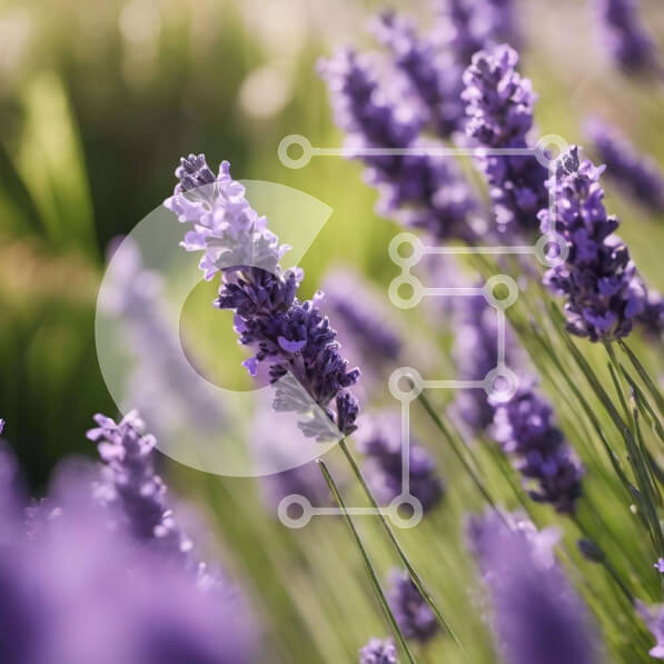 Intra Συλλεκτικό Ξύλινο Παζλ Plywood  4mm - Χωράφι λεβάντας με ανθισμένα λουλούδια Σε Ξύλινο Κουτί - Διαστάσεις: 10x10 cm – 25 κομμάτια