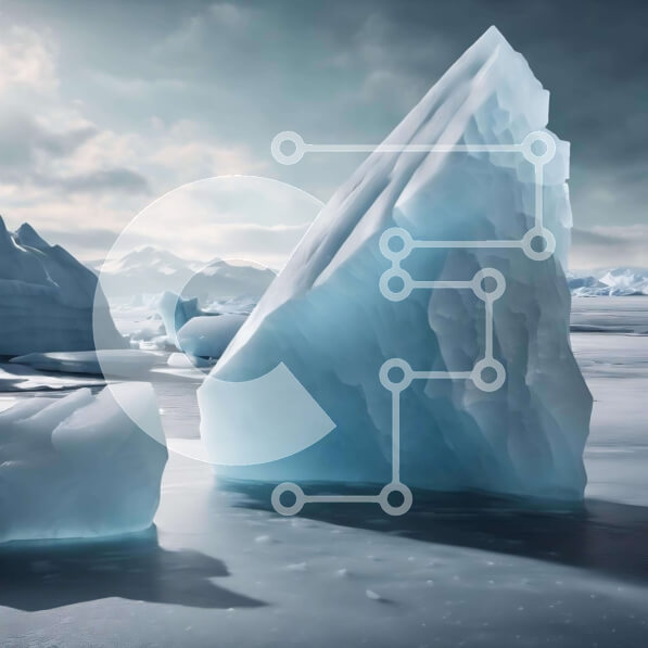 Intra Συλλεκτικό Ξύλινο Παζλ Plywood  4mm - Μεγάλα παγόβουνα που επιπλέουν στο νερό Σε Ξύλινο Κουτί - Διαστάσεις: 10x10 cm – 25 κομμάτια