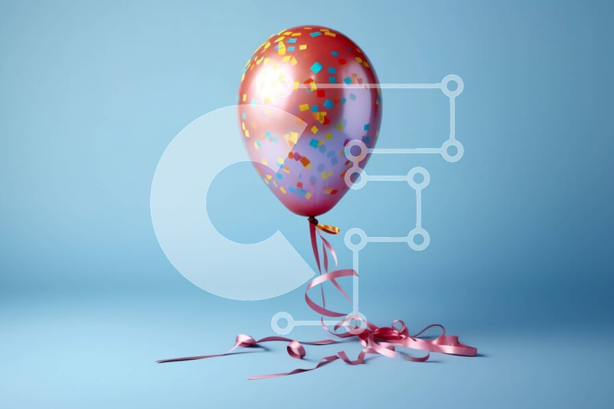 Intra Συλλεκτικό Ξύλινο Παζλ Plywood  4mm - Πολύχρωμο μπαλόνι με κομφετί σε μπλε φόντο Σε Ξύλινο Κουτί - Διαστάσεις Puzzle: 10x10 cm – 25 κομμάτια