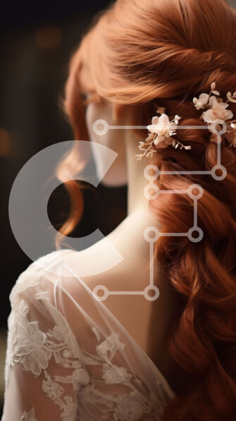 Intra Συλλεκτικό Ξύλινο Παζλ Plywood  4mm - Εκπληκτική νύφη με κομψό updo και φλοράλ κούρεμα Σε Ξύλινο Κουτί - Διαστάσεις Puzzle: 10x10 cm – 25 κομμάτια