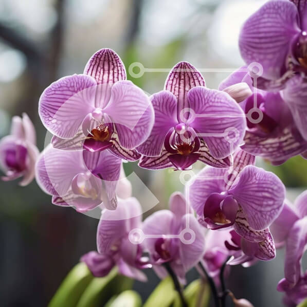 Intra Συλλεκτικό Ξύλινο Παζλ Plywood  4mm - Κοντινό πλάνο ανθισμένων λουλουδιών ορχιδέας σε εξωτερικό περιβάλλον Σε Ξύλινο Κουτί - Διαστάσεις: 10x10 cm – 25 κομμάτια