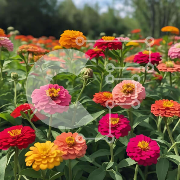 Intra Συλλεκτικό Ξύλινο Παζλ Plywood  4mm - Πολύχρωμα λουλούδια σε ένα χωράφι Σε Ξύλινο Κουτί - Διαστάσεις: 10x10 cm – 25 κομμάτια