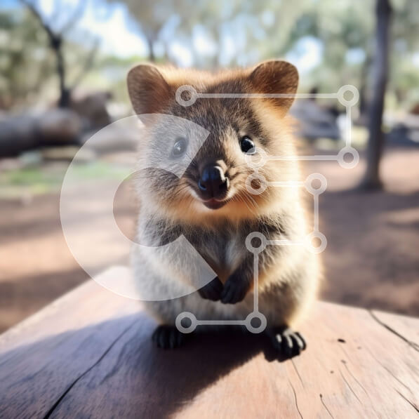 Intra Συλλεκτικό Ξύλινο Παζλ Plywood  4mm - Χαριτωμένη εικόνα ενός καφέ μαρσιποφόρου με αφράτη ουρά Σε Ξύλινο Κουτί - Διαστάσεις: 10x10 cm – 25 κομμάτια