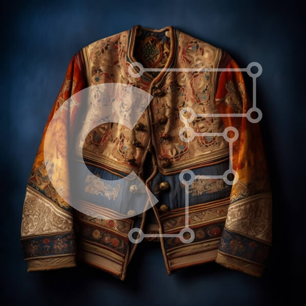 Σετ των 2 Intra Συλλεκτικό Ξύλινο Παζλ Plywood  4mm - Κομψό παραδοσιακό κινέζικο μπουφάν με όμορφο λουλουδάτο μοτίβο Σε Ξύλινο Κουτί - Διαστάσεις: 10x10 cm – 25 κομμάτια