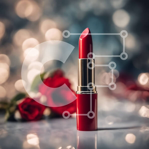 Σετ των 2 Intra Συλλεκτικό Ξύλινο Παζλ Plywood  4mm - Κόκκινο κραγιόν και τριαντάφυλλα φόντο Σε Ξύλινο Κουτί - Διαστάσεις: 10x10 cm – 25 κομμάτια