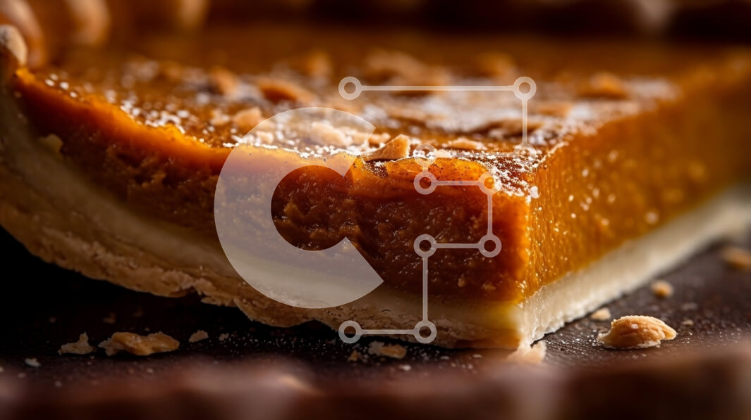 Σετ των 2 Intra Συλλεκτικό Ξύλινο Παζλ Plywood  4mm - Γκρο πλαν φωτογραφία κολοκυθόπιτας με σαντιγί σε ξύλινη επιφάνεια Σε Ξύλινο Κουτί - Διαστάσεις: 10x10 cm – 25 κομμάτια