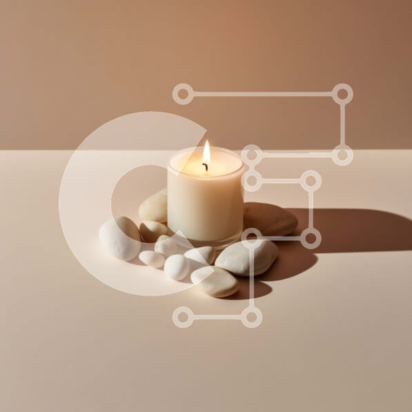 Intra Συλλεκτικό Ξύλινο Παζλ Plywood  4mm - Μινιμαλιστικό λευκό κερί με μικρές πέτρες Σε Ξύλινο Κουτί - Διαστάσεις: 10x10 cm – 25 κομμάτια