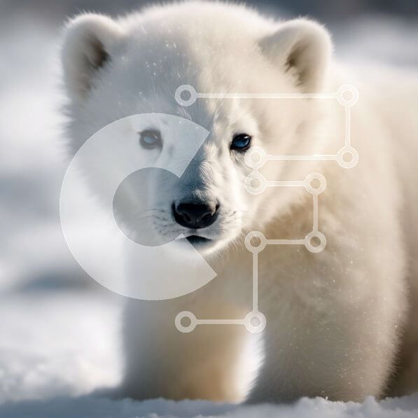 Intra Συλλεκτικό Ξύλινο Παζλ Plywood  4mm - Αξιολάτρευτο λευκό πολικό αρκουδάκι στο χιόνι Σε Ξύλινο Κουτί - Διαστάσεις: 10x10 cm – 25 κομμάτια