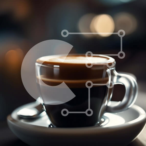 Σετ των 2 Intra Συλλεκτικό Ξύλινο Παζλ Plywood  4mm - Ικανοποιήστε τη λαχτάρα σας για καφέ με αυτήν την κοντινή λήψη ενός φλιτζάνι μαύρου καφέ Σε Ξύλινο Κουτί - Διαστάσεις: 10x10 cm – 25 κομμάτια