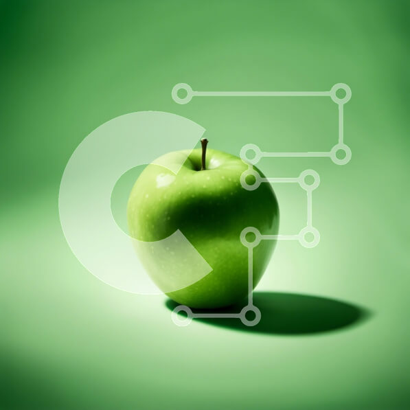 Σετ των 2 Intra Συλλεκτικό Ξύλινο Παζλ Plywood  4mm - Φρέσκο ​​και ζουμερό πράσινο μήλο σε μια ζωντανή πράσινη επιφάνεια Σε Ξύλινο Κουτί - Διαστάσεις: 10x10 cm – 25 κομμάτια