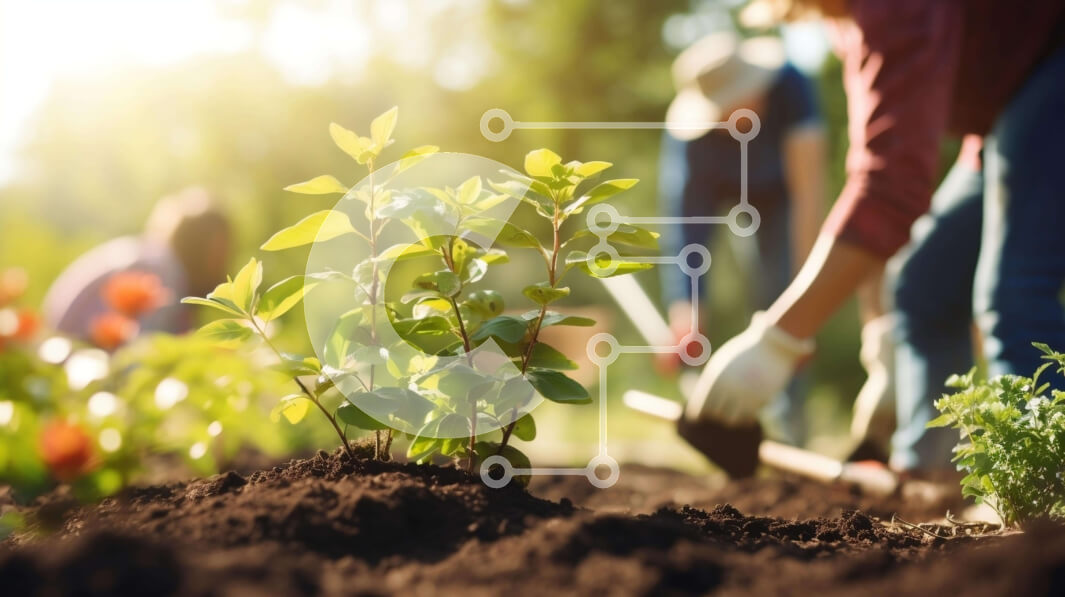 Intra Συλλεκτικό Ξύλινο Παζλ Plywood  4mm - Ομάδα ανθρώπων που κηπουρεύουν σε ένα πάρκο Σε Ξύλινο Κουτί - Διαστάσεις Puzzle: 10x10 cm – 25 κομμάτια