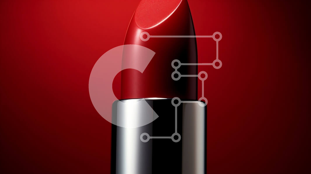 Intra Συλλεκτικό Ξύλινο Παζλ Plywood  4mm - Κόκκινο κραγιόν σε μαύρο φόντο Σε Ξύλινο Κουτί - Διαστάσεις Puzzle: 10x10 cm – 25 κομμάτια