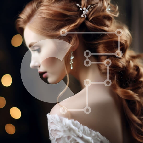 Σετ των 2 Intra Συλλεκτικό Ξύλινο Παζλ Plywood  4mm - Εκπληκτική φωτογραφία μιας νύφης με μακριά κόκκινα μαλλιά σε λευκό νυφικό Σε Ξύλινο Κουτί - Διαστάσεις: 10x10 cm – 25 κομμάτια