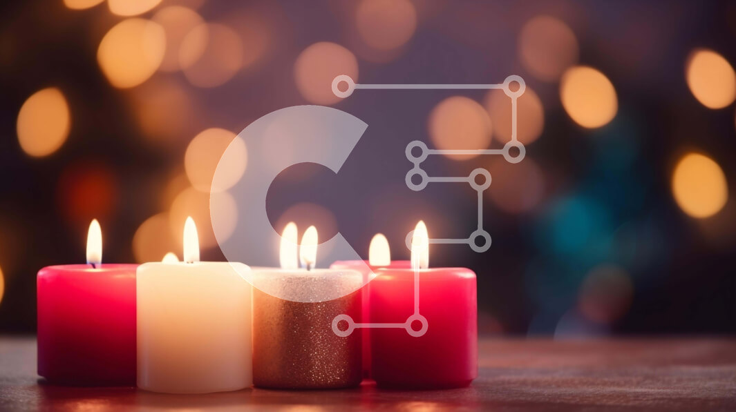 Intra Συλλεκτικό Ξύλινο Παζλ Plywood  4mm - Γιορταστικά κεριά σε σχήμα Χ σε ξύλινο τραπέζι Σε Ξύλινο Κουτί - Διαστάσεις: 10x10 cm – 25 κομμάτια