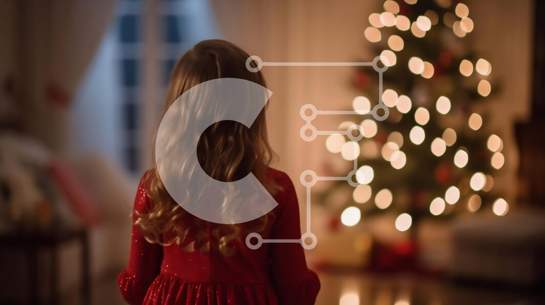 Intra Συλλεκτικό Ξύλινο Παζλ Plywood  4mm - Εορταστική χριστουγεννιάτικη σκηνή με ένα νεαρό κορίτσι Σε Ξύλινο Κουτί - Διαστάσεις: 10x10 cm – 25 κομμάτια