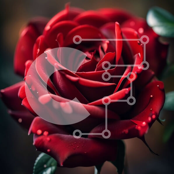 Intra Συλλεκτικό Ξύλινο Παζλ Plywood  4mm - Όμορφη εικόνα ενός κόκκινου τριαντάφυλλου με σταγονίδια νερού στα πέταλα Σε Ξύλινο Κουτί - Διαστάσεις: 10x10 cm – 25 κομμάτια