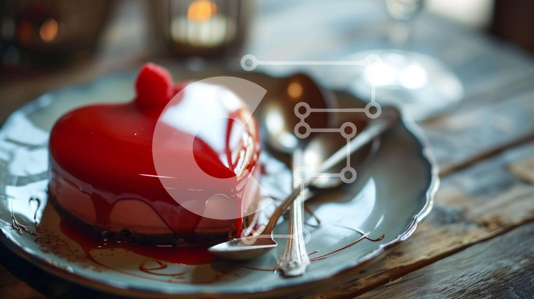 Σετ των 2 Intra Συλλεκτικό Ξύλινο Παζλ Plywood  4mm - Τούρτα σε σχήμα καρδιάς με ασημικά Σε Ξύλινο Κουτί - Διαστάσεις: 10x10 cm – 25 κομμάτια