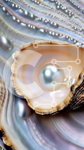 Intra Συλλεκτικό Ξύλινο Παζλ Plywood  4mm - Εκπληκτικό κοντινό πλάνο από κοχύλι στρειδιών με ιριδίζοντα μαργαριτάρια Σε Ξύλινο Κουτί - Διαστάσεις Puzzle: 10x10 cm – 25 κομμάτια