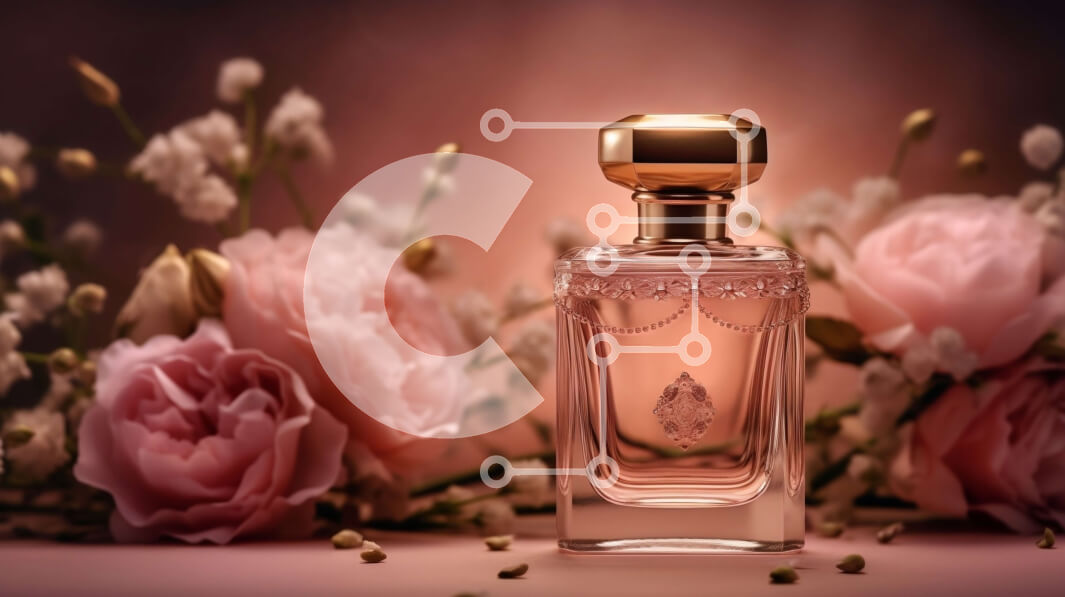 Σετ των 2 Intra Συλλεκτικό Ξύλινο Παζλ Plywood  4mm - Πολυτελής και εκλεπτυσμένη εικόνα ροζ μπουκαλιού αρώματος και τριαντάφυλλων Σε Ξύλινο Κουτί - Διαστάσεις: 10x10 cm – 25 κομμάτια