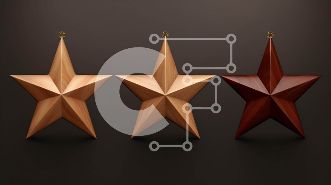 Intra Συλλεκτικό Ξύλινο Παζλ Plywood  4mm - Ξύλινα στολίδια αστεριών σε σκούρο φόντο Σε Ξύλινο Κουτί - Διαστάσεις Puzzle: 10x10 cm – 25 κομμάτια