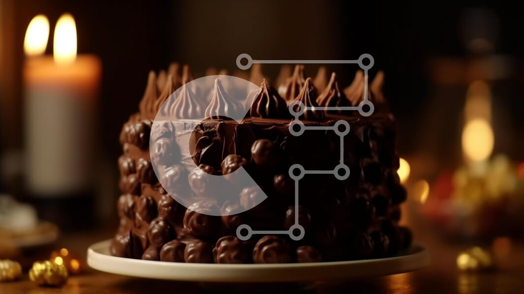 Σετ των 2 Intra Συλλεκτικό Ξύλινο Παζλ Plywood  4mm - Λαχταριστό κέικ σοκολάτας με παγωμένο σοκολάτα και κεριά Σε Ξύλινο Κουτί - Διαστάσεις: 10x10 cm – 25 κομμάτια