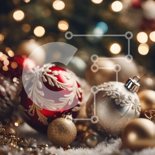 Intra Συλλεκτικό Ξύλινο Παζλ Plywood  4mm - Χριστουγεννιάτικα στολίδια σε χιονισμένο φόντο Σε Ξύλινο Κουτί - Διαστάσεις: 10x10 cm – 25 κομμάτια