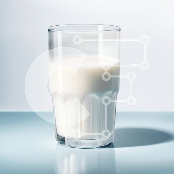 Σετ των 2 Intra Συλλεκτικό Ξύλινο Παζλ Plywood  4mm - Δροσιστικό ποτήρι γάλα σε μπλε φόντο Σε Ξύλινο Κουτί - Διαστάσεις: 10x10 cm – 25 κομμάτια