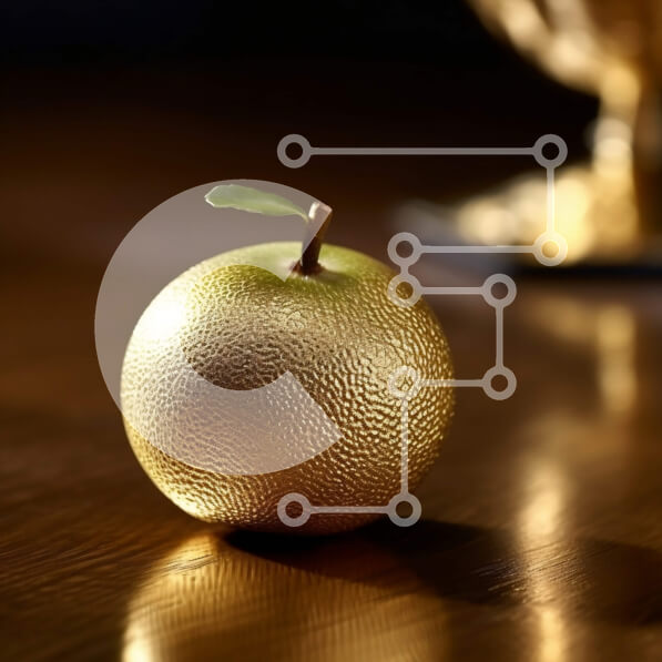 Σετ των 2 Intra Συλλεκτικό Ξύλινο Παζλ Plywood  4mm - Όμορφη εικόνα ενός χρυσού μήλου σε ένα ξύλινο τραπέζι Σε Ξύλινο Κουτί - Διαστάσεις: 10x10 cm – 25 κομμάτια