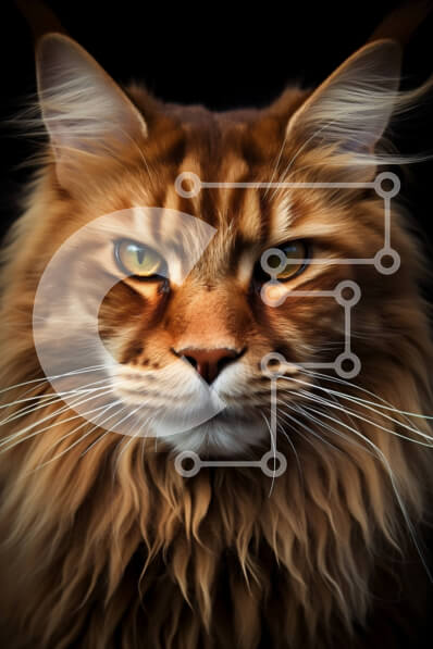 Σετ των 2 Intra Συλλεκτικό Ξύλινο Παζλ Plywood  4mm - Όμορφη κινηματογράφηση σε πρώτο πλάνο μιας χνουδωτής γάτας με πράσινα μάτια και μακριά γούνα Σε Ξύλινο Κουτί - Διαστάσεις: 10x10 cm – 25 κομμάτια