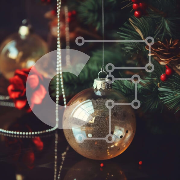 Intra Συλλεκτικό Ξύλινο Παζλ Plywood  4mm - Εορταστικό χριστουγεννιάτικο δέντρο στολισμένο με στολίδια και στολίδια Σε Ξύλινο Κουτί - Διαστάσεις: 10x10 cm – 25 κομμάτια