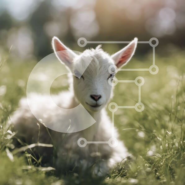 Intra Συλλεκτικό Ξύλινο Παζλ Plywood  4mm - Αξιολάτρευτη κατσίκα σε ένα χωράφι με πράσινο γρασίδι Σε Ξύλινο Κουτί - Διαστάσεις: 10x10 cm – 25 κομμάτια